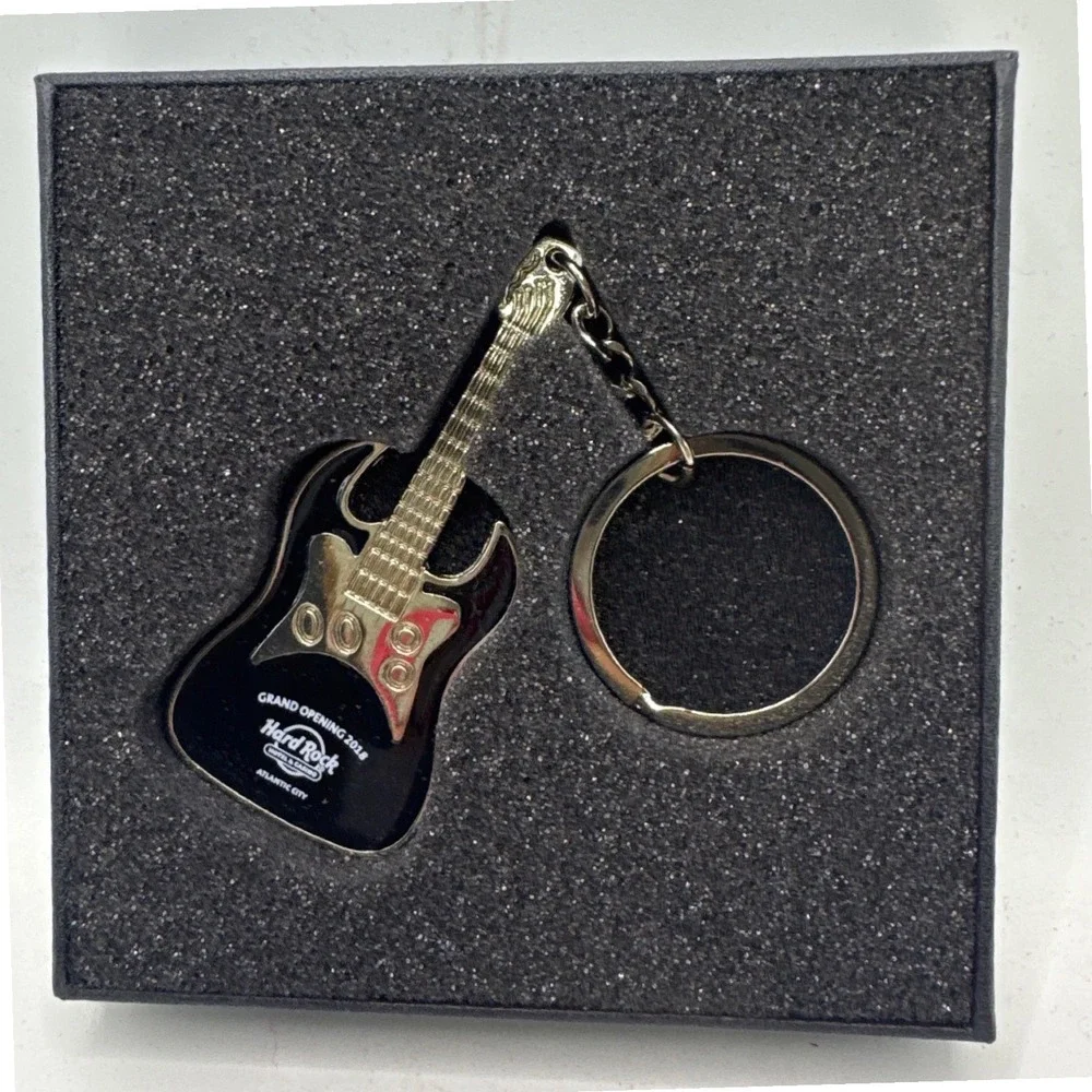 Hard Rock Hotel Casino Atlantic City Grand Opening 2018 Guitar Keychain Boxed